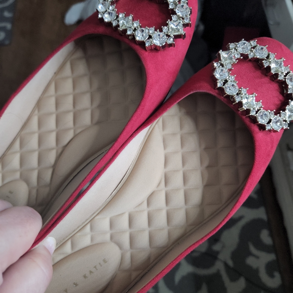 Red flats with bling
